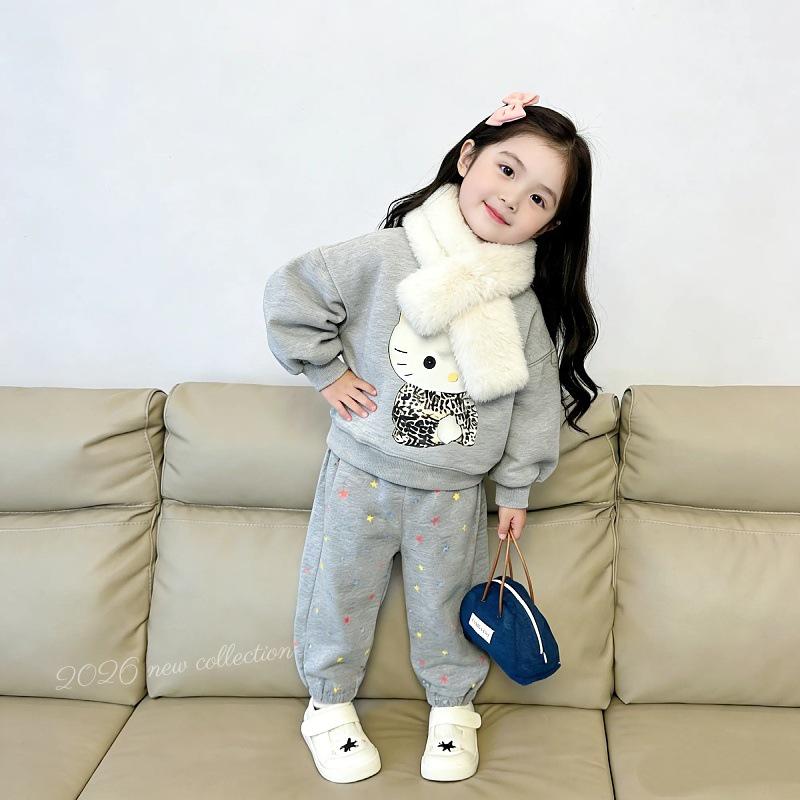 Комплект из худи с флисовой подкладкой и штанов для девочек (Осень/Зима 2026) - Стильно и модно для детей