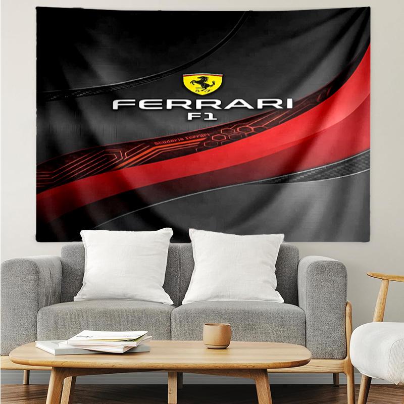 Гобелен с логотипом F-F-Ferrari для спальни, эстетичные гобелены для класса, настенное панно для гостиной, общежития, офиса, идеальный креативный подарок