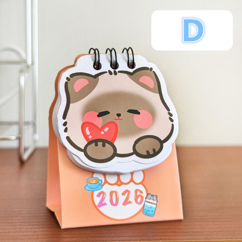 2026 год Мультяшный кот Настольный Мини Настольный Календарь Часы В Программе Награды Студентам Креативные Подарки Июнь 2025-Декабрь 2026