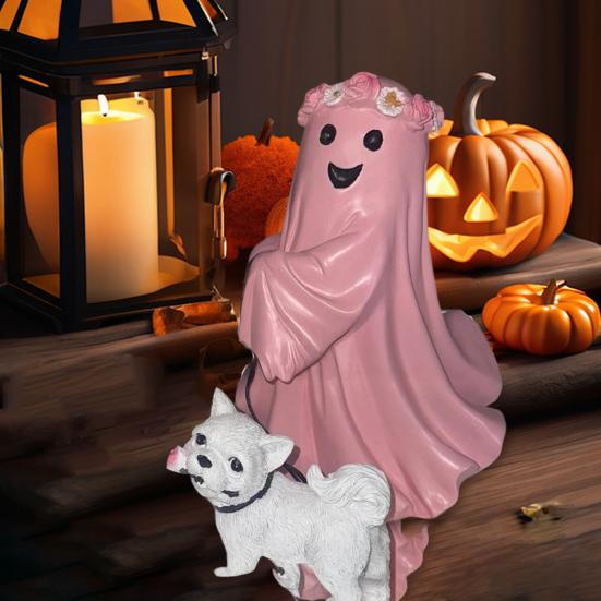 Статуя Собаки-Призрака Хэллоуин Фигурка Призрака и Собаки Смола