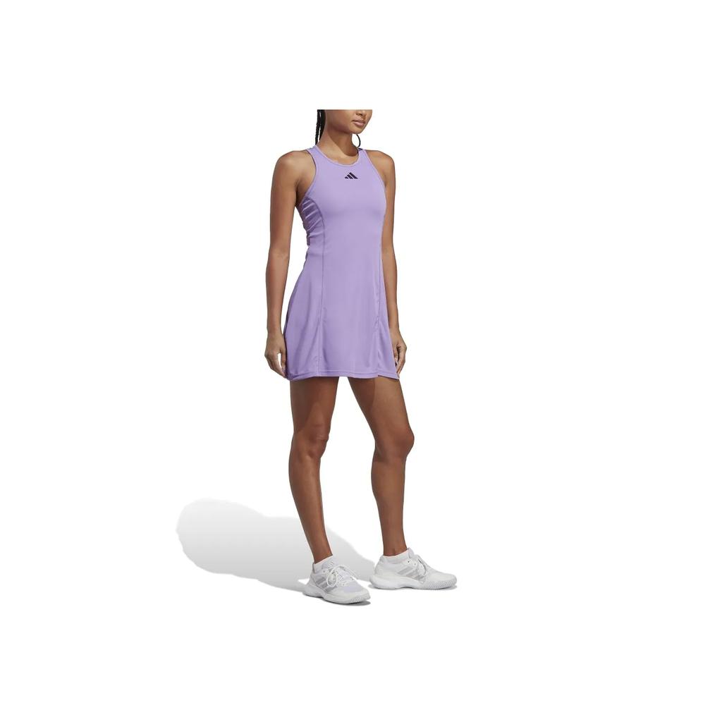 Adidas Round Neck Pullover Solid Color Short Sleeveless Dress Women Dresses Purple HZ4284