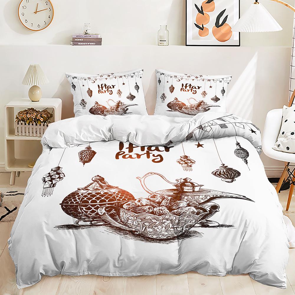 Пододеяльник со звездами и луной Twin King мусульманский комплект постельного белья для праздника Рамадан из микрофибры, покрывало для лампы для подростков и взрослых, декор