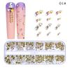 12 Grids/Box Crystal Nail Art Rhinestones Glass SS4-SS16 Shiny Flatback Diamond Gems DIY Nail Supplies Accessoires Ongles