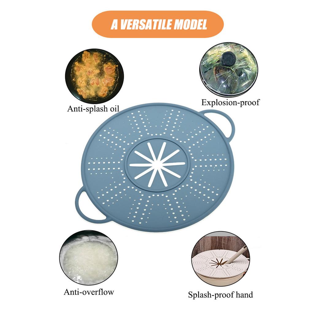 Силиконовая защита экрана от брызг со складной ручкой, теплоизоляционная подставка, фильтр, дренажная доска, защита от брызг масла для сковороды