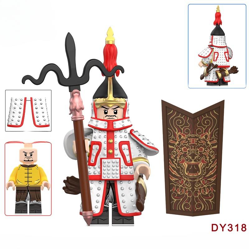 Китайская древняя кукла-солдат с восемью флагами, строительный блок, игрушка