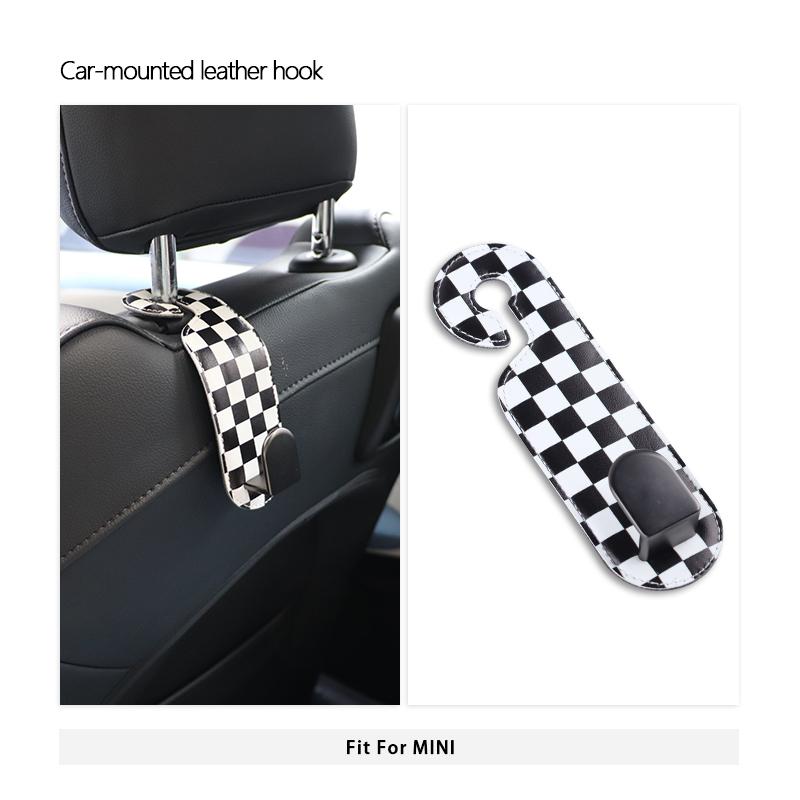 Car Headrest Hook Leather Rear Seat Hanging For MINI Cooper R50 R53 R56 R60 R61 F54 F55 F56 F60 U25 F66 F65 J01 J05 Car Holder