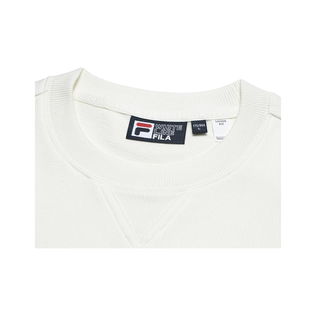 Fila Оригинальная Модная Классическая Ретро Удобная Повседневная Свободная Толстовка Пуловер с Круглым Вырезом Мужская толстовка Облачно-Белая F11M549212FIV