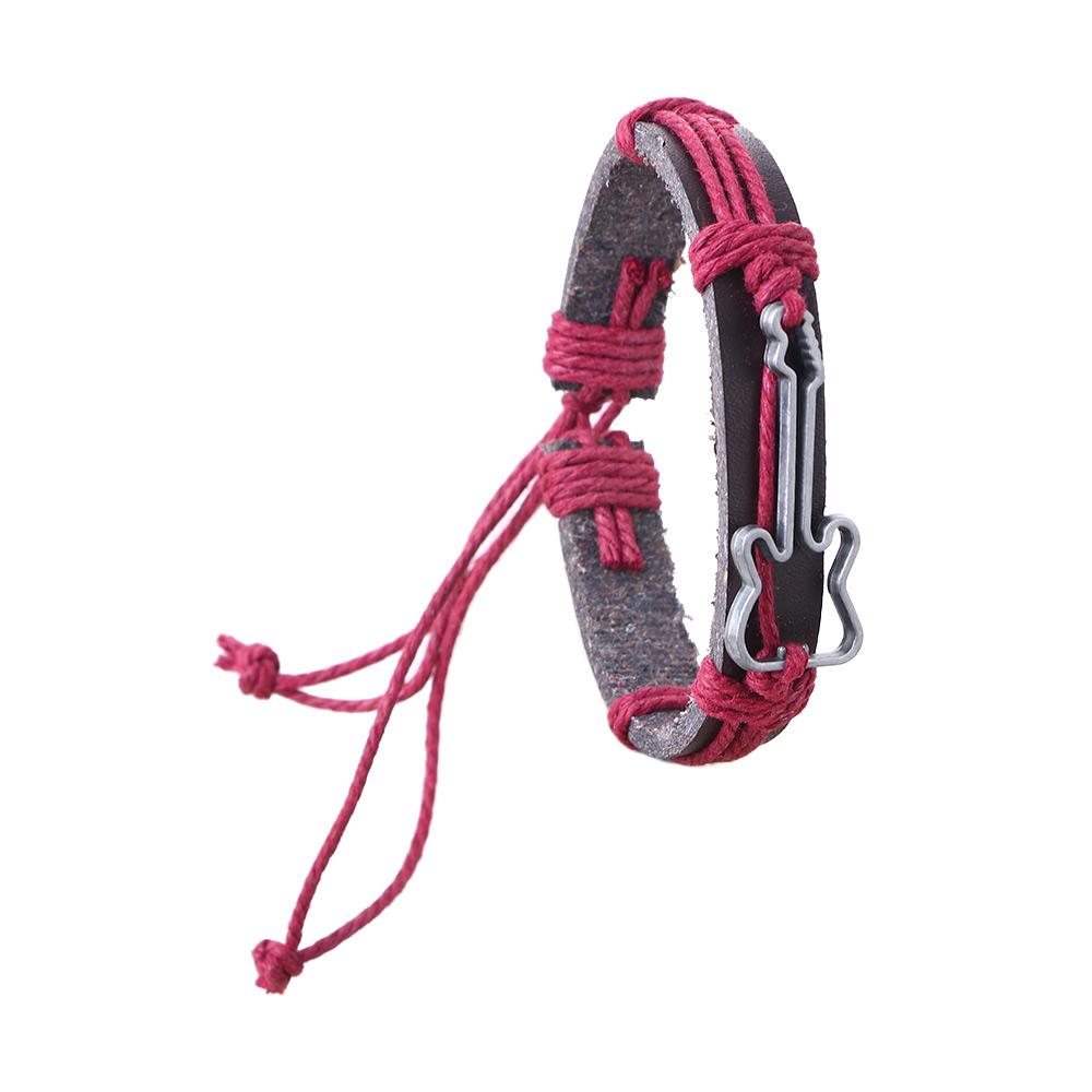 Цинк Цинковый сплав ПУ кожа Браслеты Мужские Антикварные Регулируемые Наручные браслеты Шарм Гитарные браслеты Браслеты Ювелирные изделия