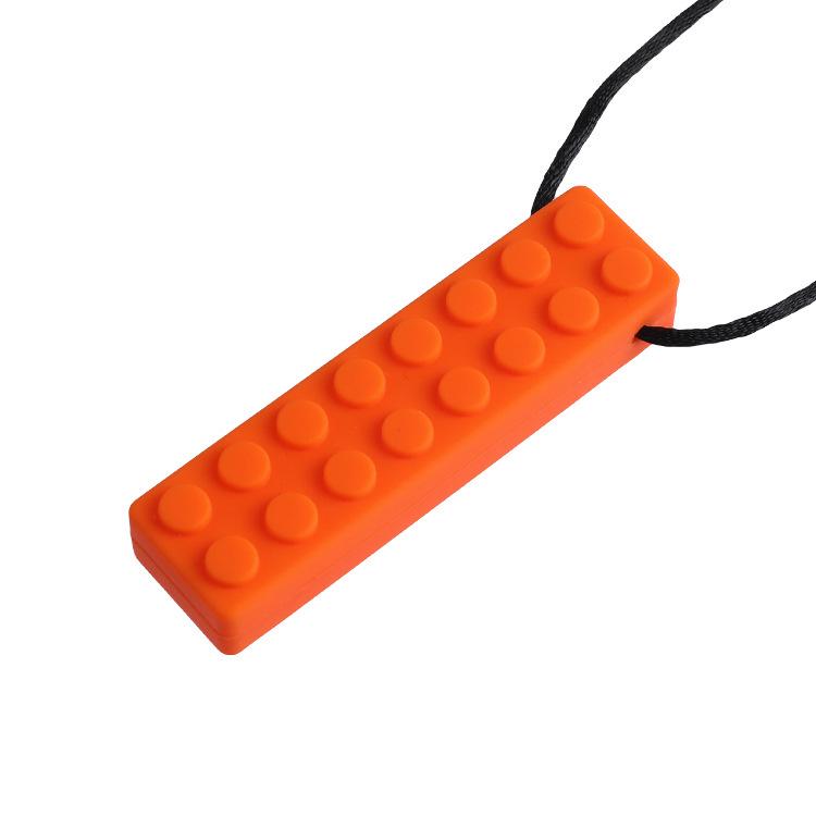 Детский силиконовый чай: Радужные строительные блоки и жевательный кулон