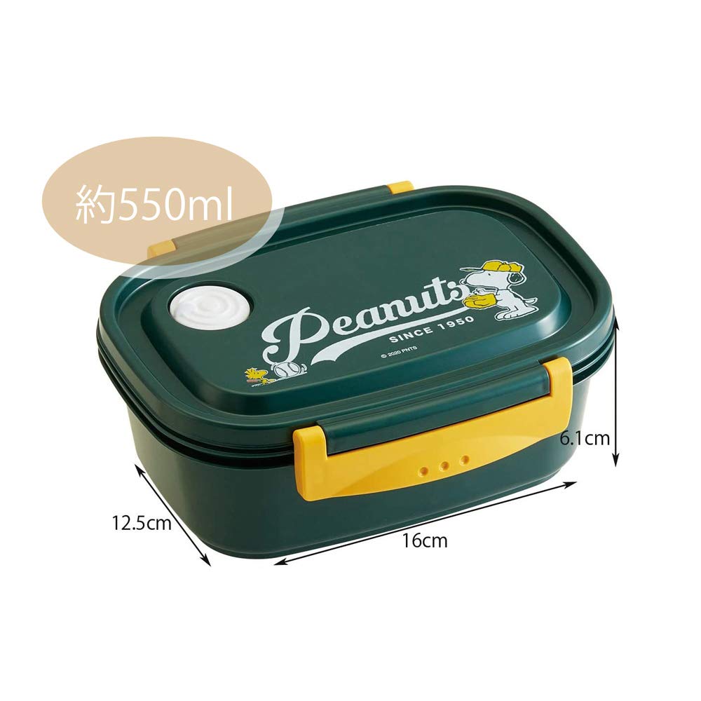 Skater Easy & Light Bento Box, Medium, Microwave-Safe, 550ml, Snoopy Sealable Storage Container, Peanuts XPM4-A