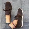 Autumn New Fashion Running Shoes Flying Woven Casual Solid Color Large Size Flat Sports Women's Shoes