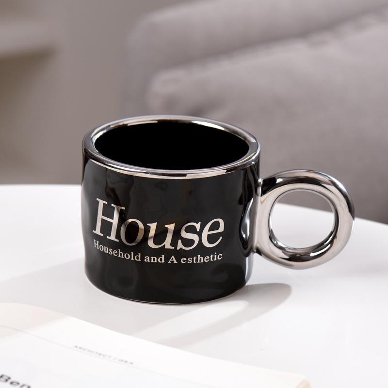 Легкая роскошная гальванизированная кружка керамическая чашка Instagram High Beauty Violent Bear чашка для воды креативная большая емкость HOUSE кофейная чашка