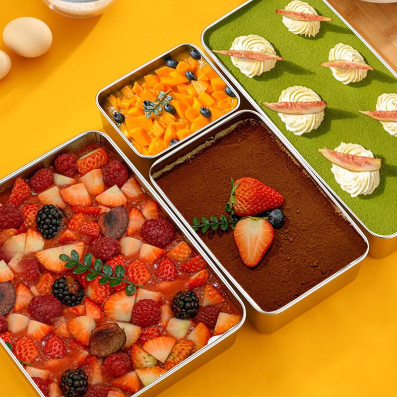 Форма для маффинов Тирамису из нержавеющей стали, форма для чизкейка, форма для выпечки, прямоугольная форма для торта, для торта на день рождения, торта, хлеба, шифона, тирамису