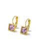 CARLIDANA Minimalist Women New Square Clip Earrings Tarnish Free 18k Gold Plated Stainless Steel Colorful Zircon Hoop Earrings