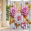 3D Цветочная шторка для душа: Насладитесь потрясающим дизайном, мягкой тканью и роскошной атмосферой для вашей элегантной ванной комнаты.