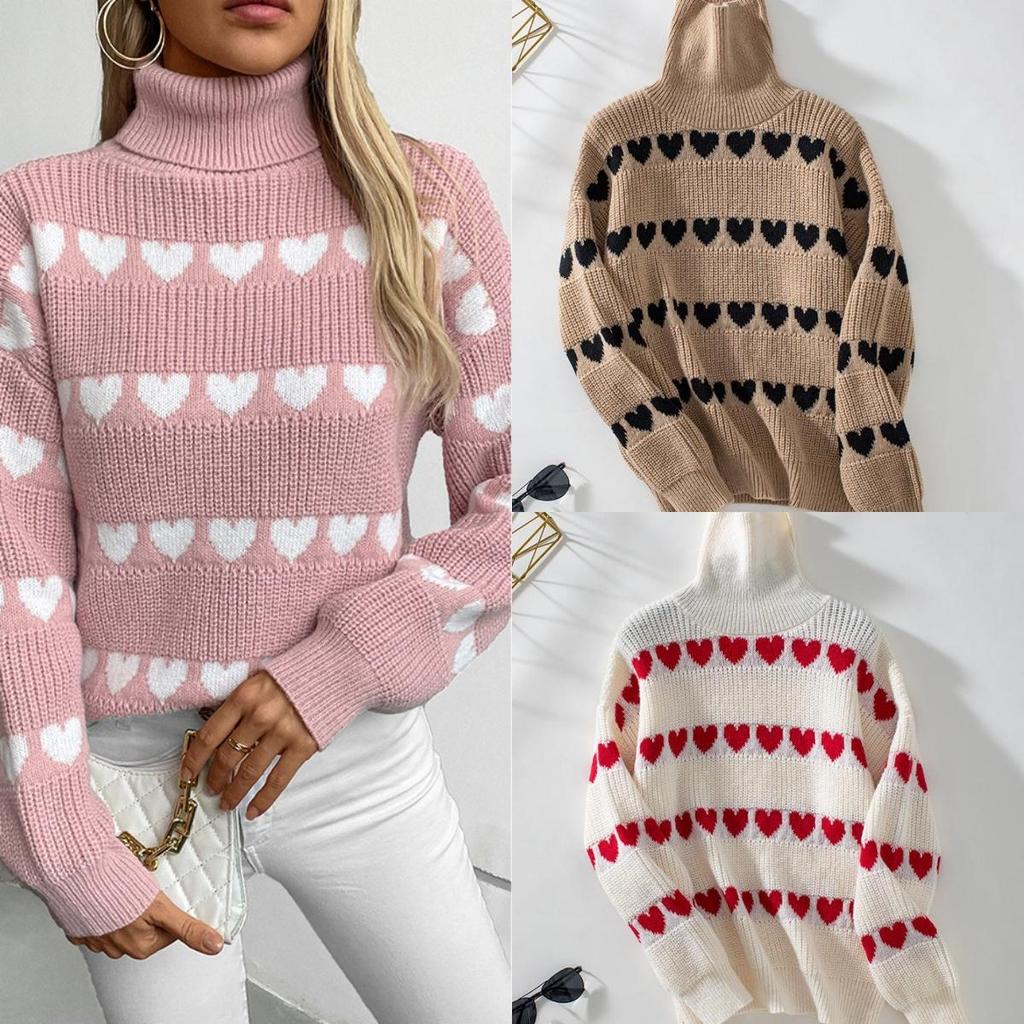 Rose Beauty A Love Print Женская осень и зима Новый повседневный модный свитер с длинным рукавом