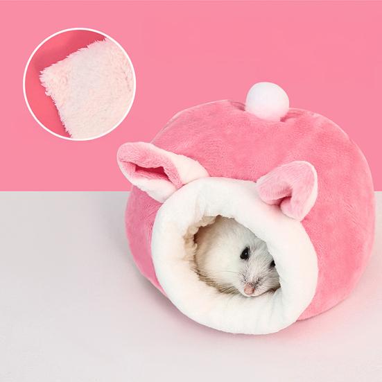 Пещера-кровать для хомяка, милый дизайн животного, мини-домик для питомцев, уютное зимнее гнездо для сна, теплое