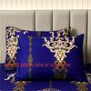 Роскошный темно-синий современный стиль цифровая печать хлопковая ткань постельный комплект пододеяльник наволочки домашний текстиль