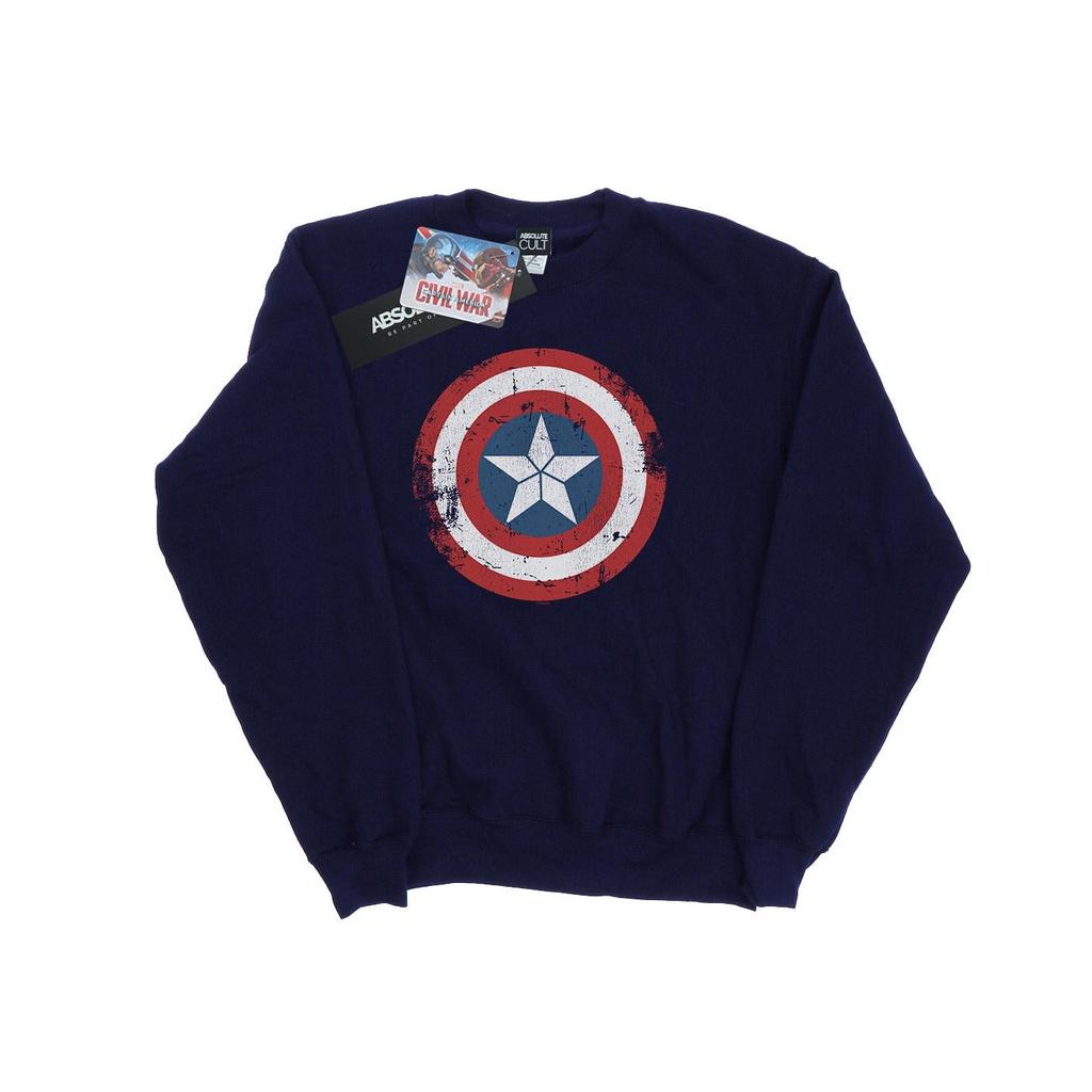 Marvel Womens/Ladies Captain America Civil War Distressed Shield Sweatshirt
