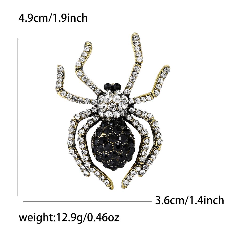 Rhinestone Spider Brooch for Women Unisex Animal Pins Insect Banquet Party Backpack Gifts Jewelry Accessories