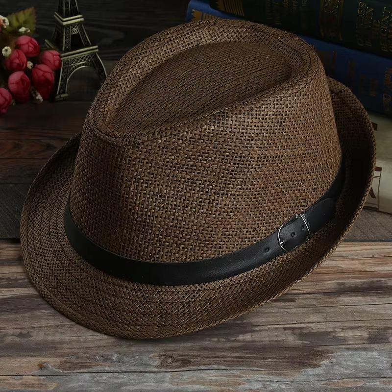 2025 New Fashion Design Man Cap Classic White Men Straw Hat Summer Trendy Beach Sun Hats All-match Casual Cowboy Jazz Caps