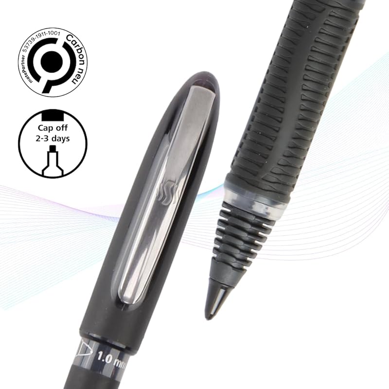 Luxor Schneider One Sign Roller Ball Pen - Black | 1.0 mm | 2000 mtrs writing length | Waterproof Ink | Consistent ink f