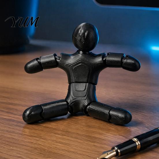 Articulated Humanoid Figure 3D Printed Action Figure, Multiple Pose Flexible Desktop Stress Relief Gadget Figurine, Collectable Robot Figures