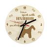 Fox Terrier Wire - clock with dog, wooden clock with engraving, personalised clock by Art-Dog