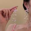 Flower Pearl Fringed Earrings Super Fairy Atmosphere Temperament Earrings Versatile Niche Fashion Earrings Women