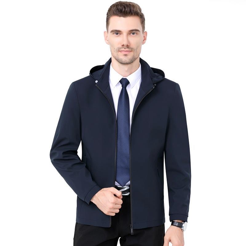 Куртки для мужчин среднего возраста, тонкие худи в стиле business casual для весны и осени, универсальные куртки из тутового шелка для пап среднего и пожилого возраста