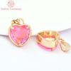 (7518) 6PCS 15x18MM 24K Gold Color Brass with Zircon Heart Charms Pendants High Quality DIY Jewelry Findings Accessories 1