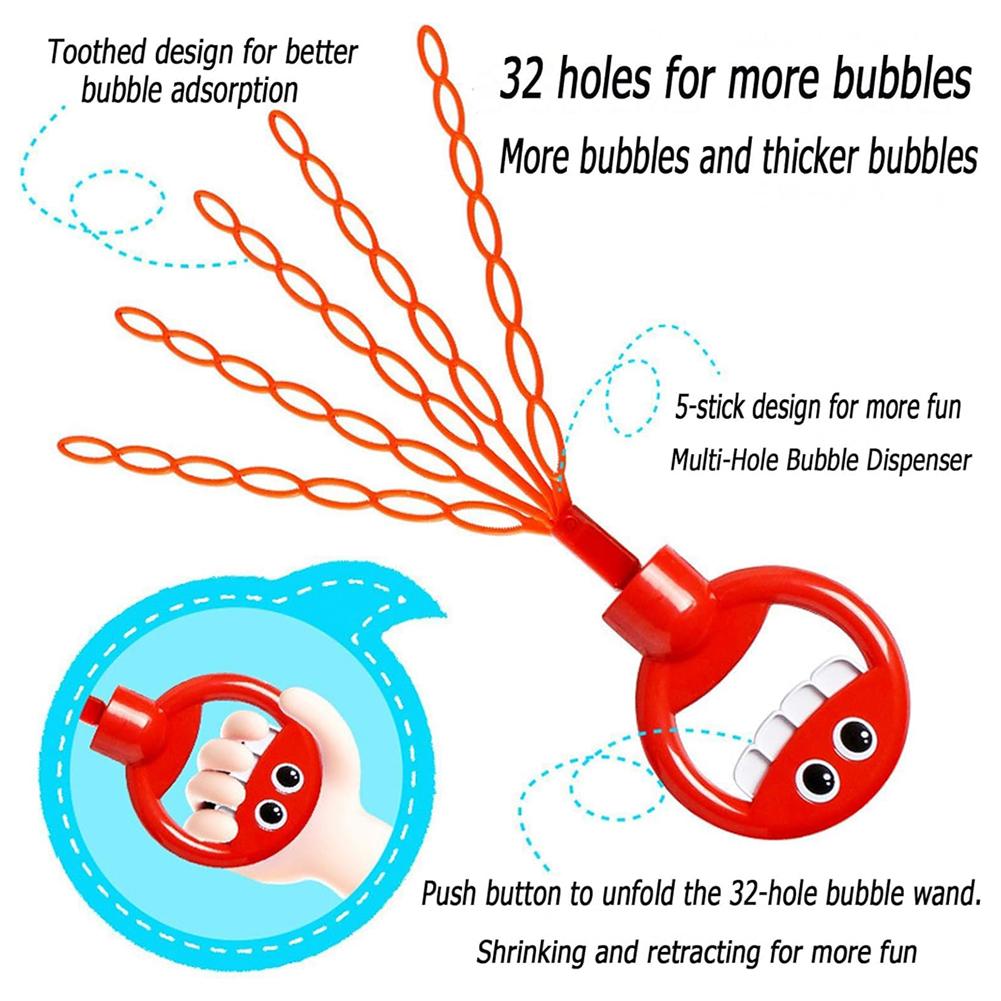 Ручной аппарат для выдувания пузырей с улыбающимся лицом на 32 отверстия для детей, летний подарок
