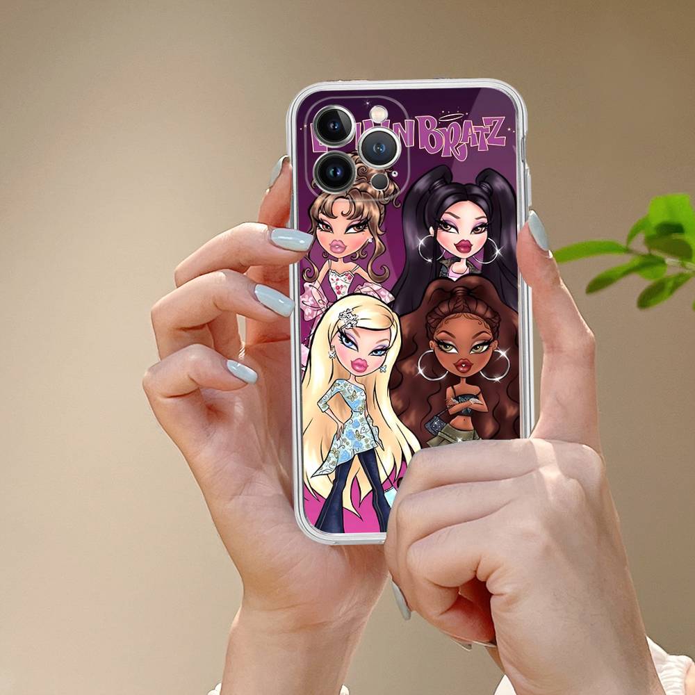 Милая кукла B-Bratz Прозрачный мягкий чехол для телефона для IPhone 15 12 14 16 17 13 Plus 11 Pro Max 13 Pro