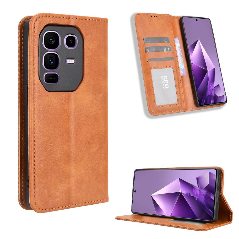 For Infinix Note 50 Pro+ 5G Leather Case Wallet Stand Retro Texture Phone Cover