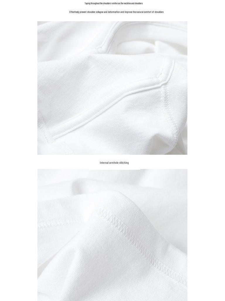 Футболка унисекс из плотного хлопка плотностью 220 г, белого цвета, с короткими рукавами, с круглым вырезом