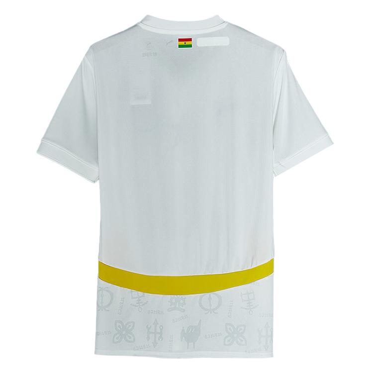 Puma Футболка мужская Sfs 2025 Africa Cup Gana Home Fan Version, удобная и универсальная, с коротким рукавом, цвет белый, с желтым животом 777192-01