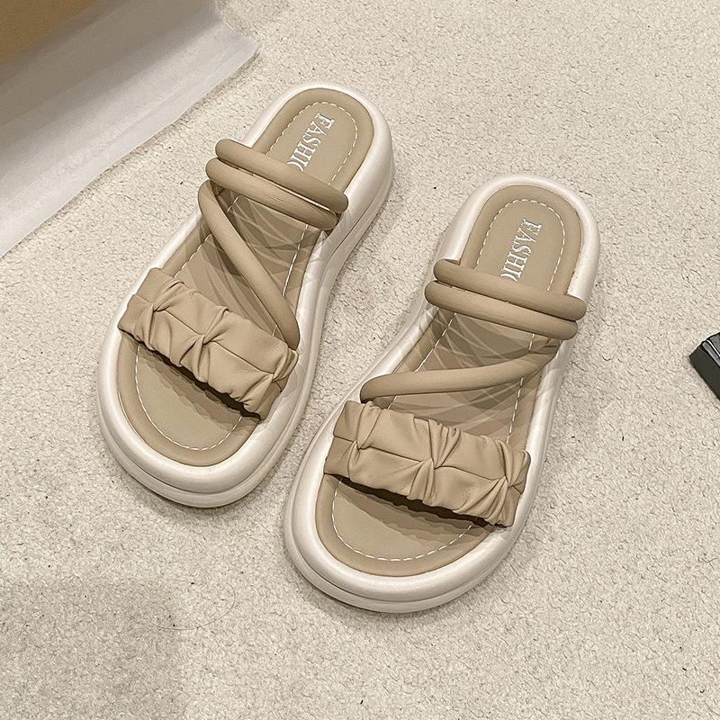 2025 новые сандалии на толстой подошве женская обувь летние сандалии ощущение ходьбы по дерьму модный тренд удобные крутые шлепанцы женские