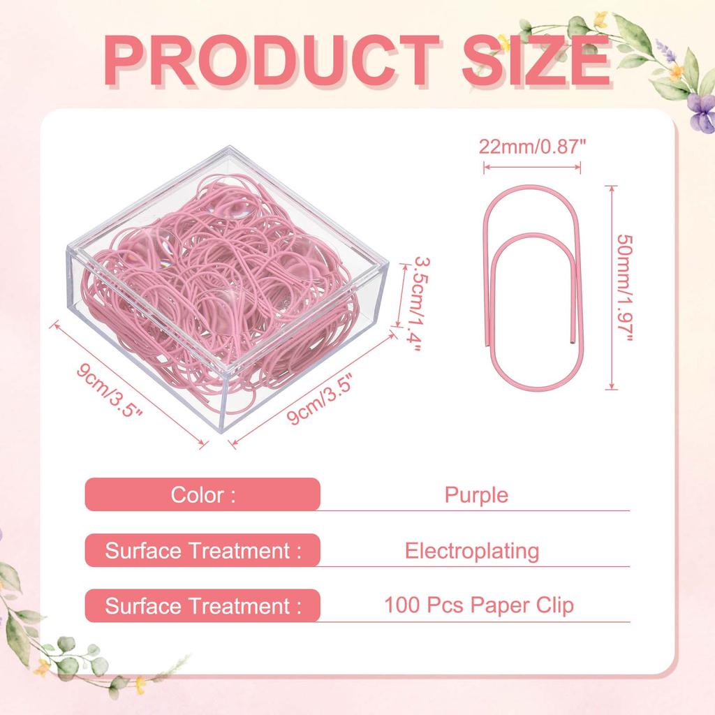 20/50/100Pcs Paper Clip 2inch Non-Skid Metal Paper Clamp Clips Large for Office Supplies Craft Scrapbook Document Note Sorting