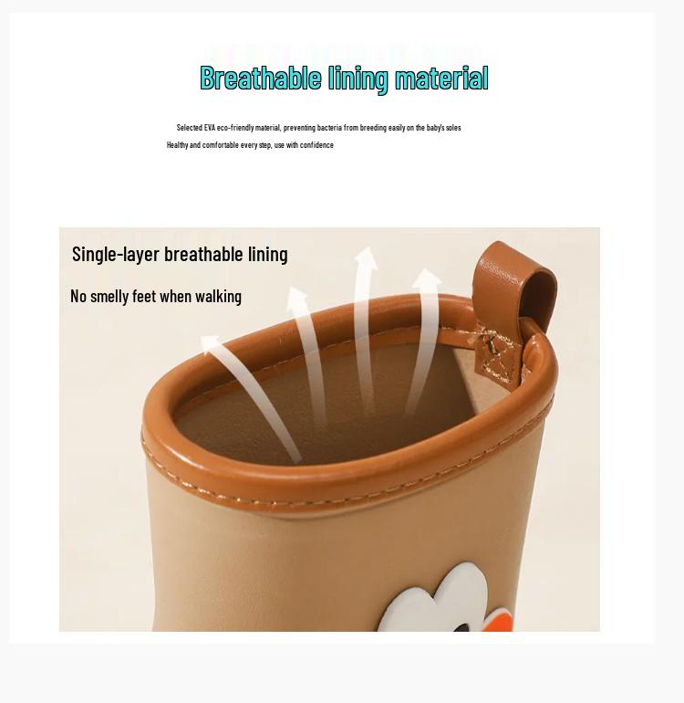 Детские непромокаемые сапоги Dopamine для мальчиков и девочек - Нескользящие, с подкладкой из ЭВА-флиса, Съемные, для детского сада и школы