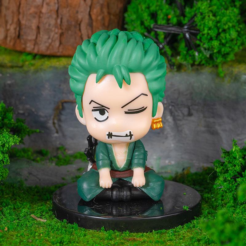 Мини фигурка персонажа Ван Пис в сидячей позе Луффи Солон Фигурка ПВХ Модель Украшение Аниме Атрибутика Детские Игрушки