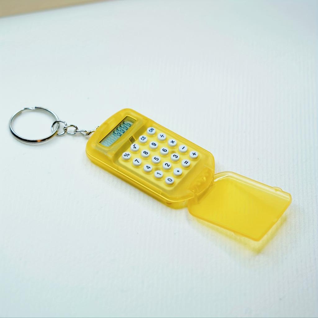8 Bit Mini Calculator Exquisite Keychain Cute Hanging Flip Calculator Student Supplies Jelly Color Portable Learning Daily Acces