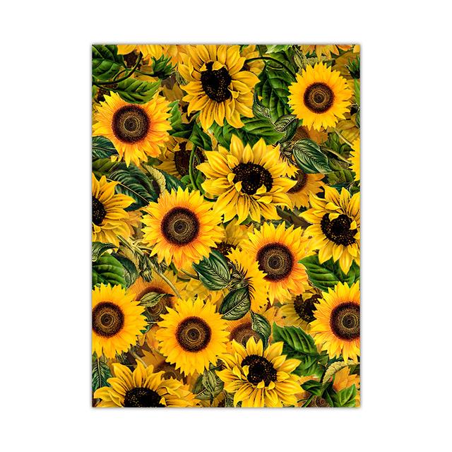 Классическая картина на холсте с подсолнухом, поп-настенная картина маслом, растения, цветы, постеры, принты, фотографии для гостиной, домашний декор
