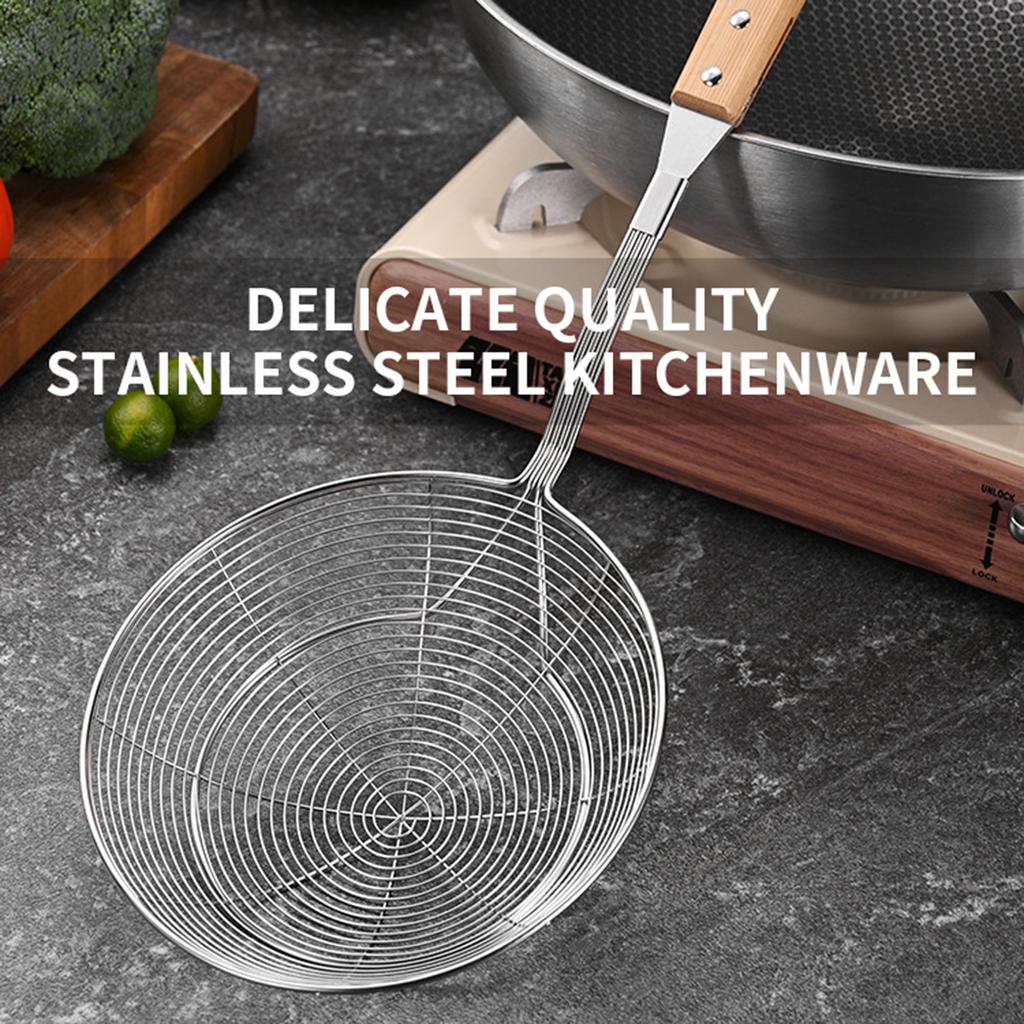 Нержавеющая сталь Spiders сито шумовка термостойкая ложка с деревянной ручкой для жарки и приготовления пищи кухонные принадлежности