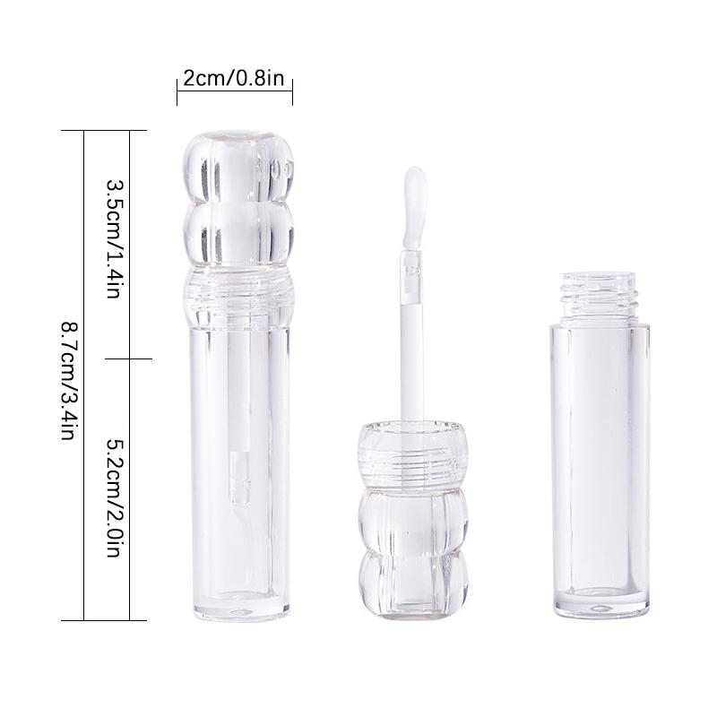 Empty 3.5Ml Transparent Lipgloss Tubes With Silicone Brush Round Cosmetic Lipgloss Tube Clear Lip Balm Bottle Refillable