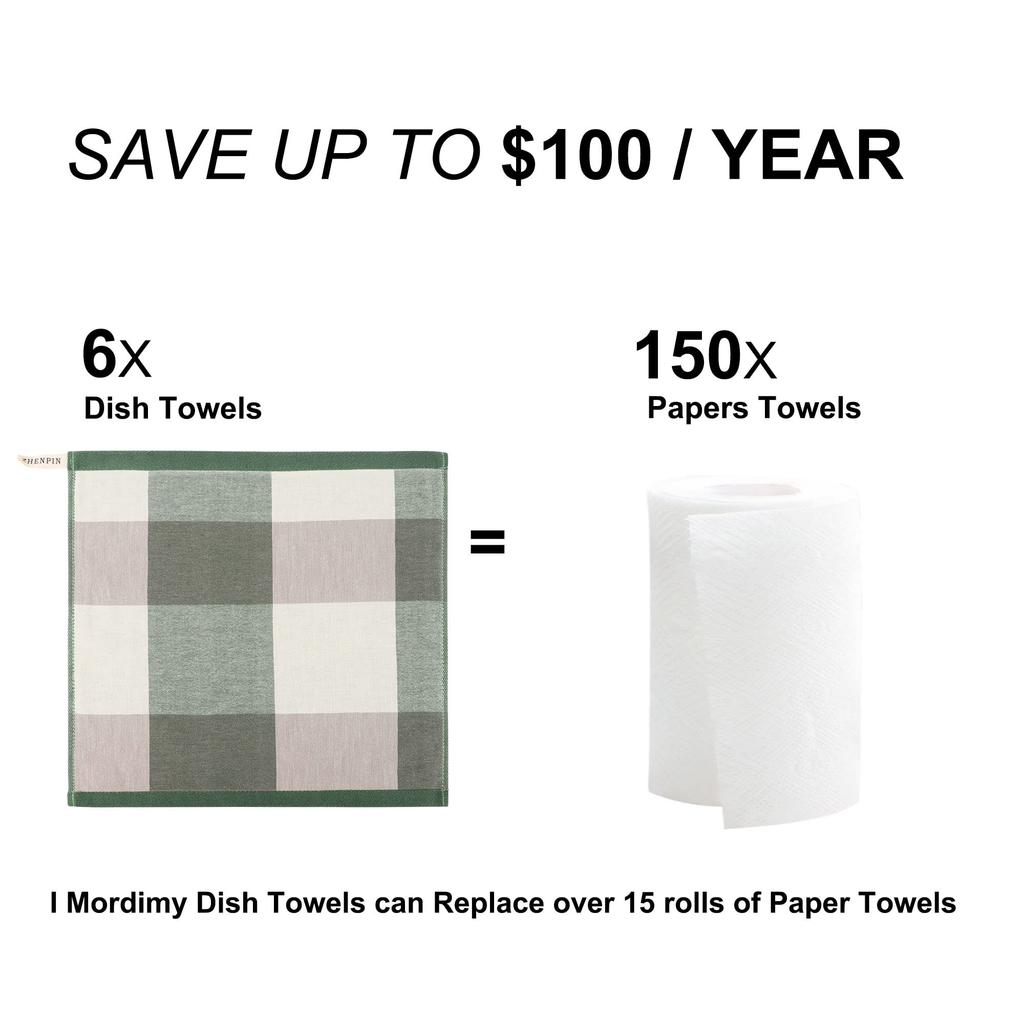Uxcell Кухня Кухня Клетчатый Набор Хлопковых Подвесных Быстросохнущих Зеленых Полотенец, Салфеток, Тканей, Узор, 100% Хлопок, 6, 3434см, Салфетки,