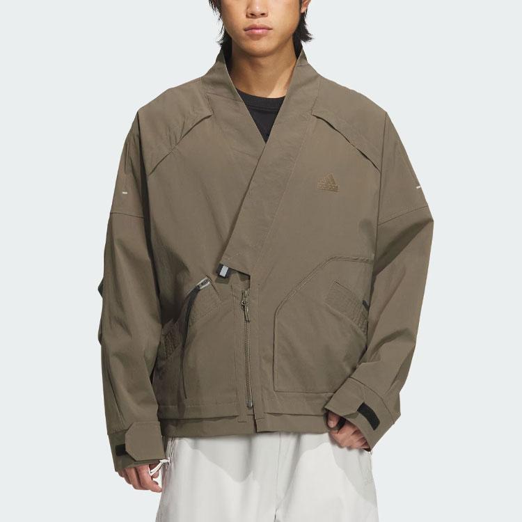 Adidas Спортивная флисовая куртка однотонная с V-образным вырезом и длинным рукавом повседневная куртка мужские куртки Tree-Branch-Brown IY0697