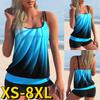 2024 Summer Women Two Pieces Set Tankini New Design Printing Swimwear Bathing Suit Beachwear Fashion Swimsuit Monokini S-8XL