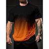 Мужская футболка в минималистичном стиле с градиентным цветом, яркая молния, 3D-принт, летняя, свободная, с круглым вырезом, быстросохнущая