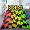 3D Geometry Duvet Cover Set King Queen Size Colourful Pattern Comforter Cover for Kids Teens Adults Boys Polyester Bedding Set