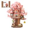 ROBOTIME 3D Wooden Puzzle, Cherry Blossom Tree House, Assembly Kit, DIY Craft, Mechanical Model, Japanese-Style Decor, Time-Killer, Educational Toy